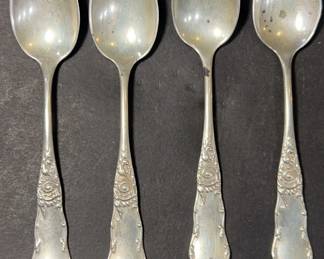 Set of Four Sterling Demitasse Spoons