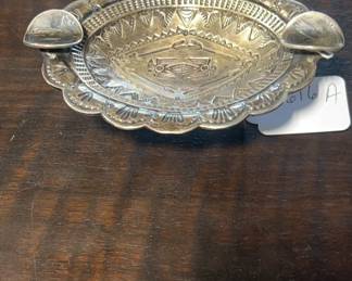 Aztec Ashtray w/ Peace Dollar Supports and Standing Liberty Quarter Holders