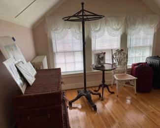 coatrack and chair