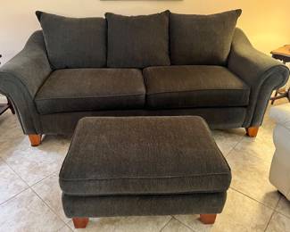 Couch and ottoman (charcoal gray)