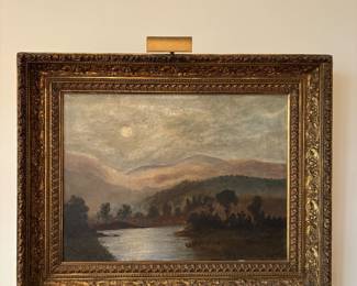Antique oil Paining w/accent light