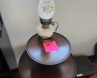 Double round side table and lamp