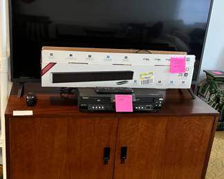 LCD TV, Soundbar, TV cabinet