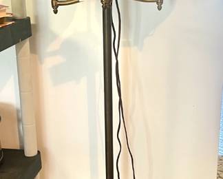 MCM double globe brass floor lamp
