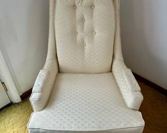 White tall back chair