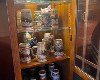 large collection of beer steins