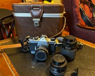Pentax 35 MM Camera w 3 Lenses