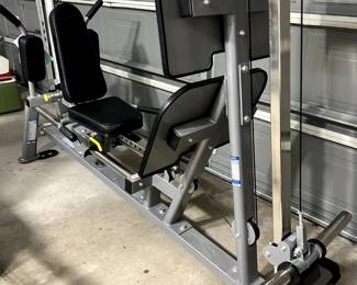 Very Nice Weight Room Equipment by Tuff Stuff from Busy Body's. Dual-purpose seated Leg Press & Prone Hack Squat Machine.