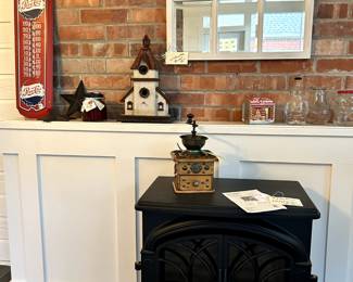 Plow & Hearth Electric Stove and a Collection of Vintage and Country Decor