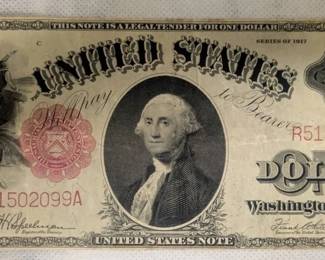 WST075 Collectible "1917 United States One Dollar Note" Up for Auction!