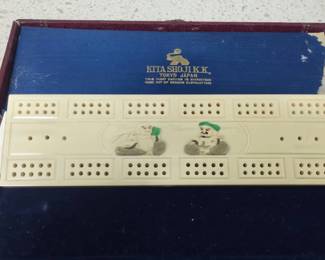 WST048 (1) Genuine Ivory "Cribbage Board" for Playing Cards.