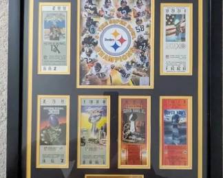 WST119 NFL "Pittsburgh Steelers" 6-Time Super Bowl Champions Wall Display.