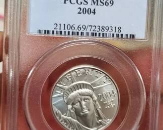 WST049 (1) PCGS Certified "UNITED STATES" $50 Dollar Platinum Coin and Guide.