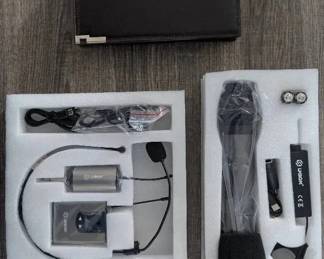 WST108 Men's "Leather" Clutch and Wireless Microphone Equipment New In The Box.