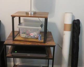 Rolling cart, poker chips