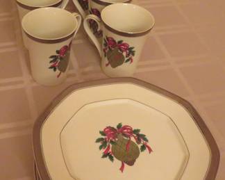 Mikasa Christmas plates, mugs