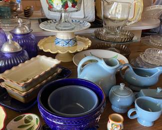 Cake stands and serving pieces.