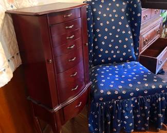 Jewelry case and side chair