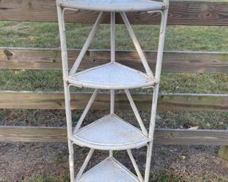 Wicker corner shelf