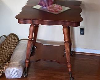 Vintage claw foot side table.
