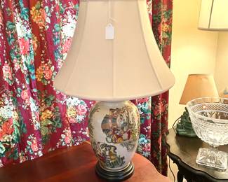 Table lamp, matches fishbowl planter.