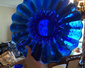 So much blue glassware!