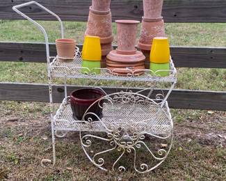 Vintage metal tea cart