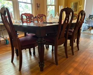 Dining table with Queen Anne chairs