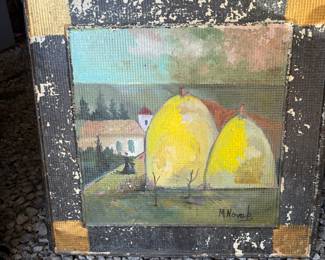 Oil on metal art