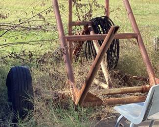 Hay fork trailer hauler
