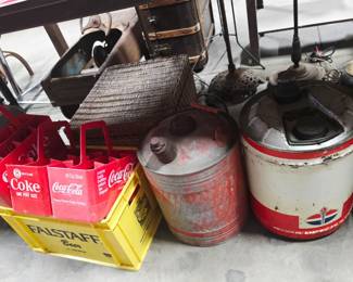 Amoco Can, Falstaff Crate, Coke Carriers