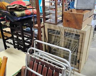 Hall Tree, Lawn Chairs, Cabinets, Crates