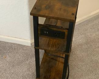 Tall End Table W/Charging Station