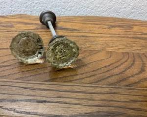 Vintage Clear Glass Door Knob Set