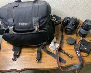 Canon EOS Rebel T6 Camera With 2 Lenses (75-300 Telephoto Lens & 18-55mm Lens) & Canon Case