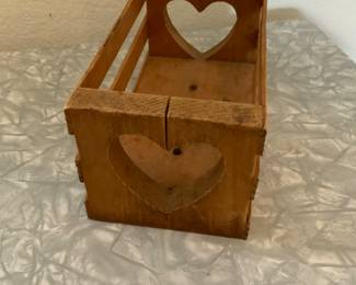 Wood Heart Crate