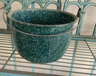 Vintage Green Speckled Enamelware