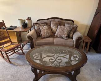 Love Seat, Coffee Table, Antique Rocking Chair and Many More Veautiful Furniture Pieces!