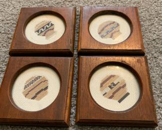 Vintage Wood/Needlepoint Coasters