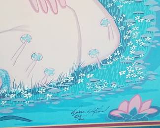 Native American Artist - Virginia Stroud - Signed and Numbered Print - "Water's Edge" - Vintage 1990's