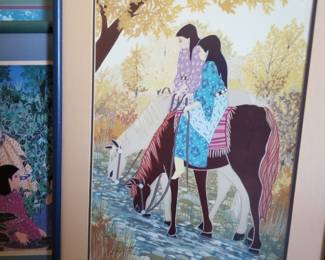 Native American Artist - Virginia Stroud - "Autumn Secrets" Signed Print - Vintage 1990's