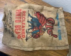 Vintage Ole Pinto Bean Burlap Sack