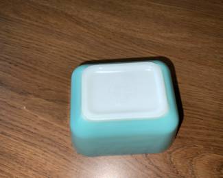 Vintage 1950's Turquoise Refrigerator Dish 