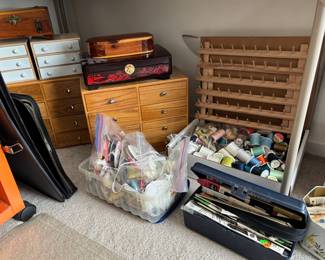 Sewing Supplies, Cabinets
