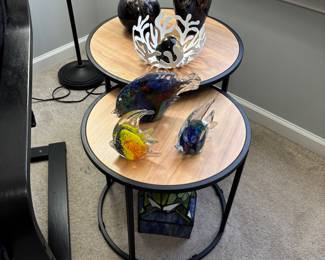2 IKEA Tables, Glass Fish/Frog