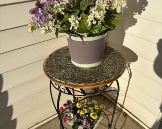 Metal Table & Flowers