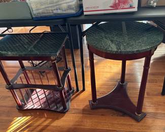 Cherry Tables w/Marble Tops