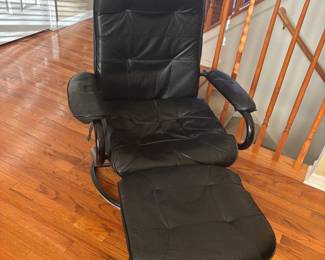 Black Swivel Chair/Foot Stool