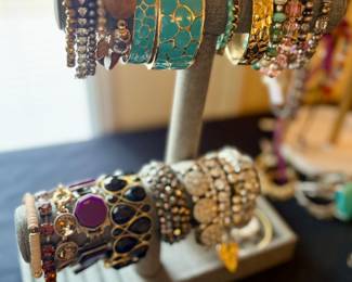 Assorted bracelets and costume jewelry 