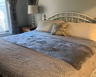 King bed frame and like-new mattress